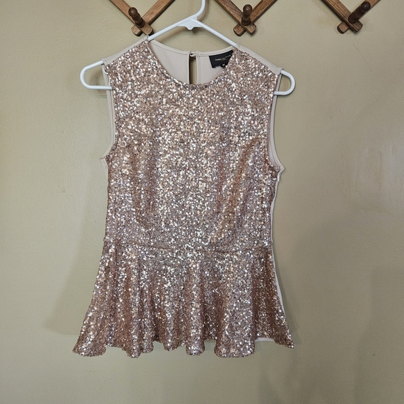 Artee Couture Nordstrom Gold Sequin Peplum Top Medium Life Of A Show Girl Swift - Picture 1 of 8